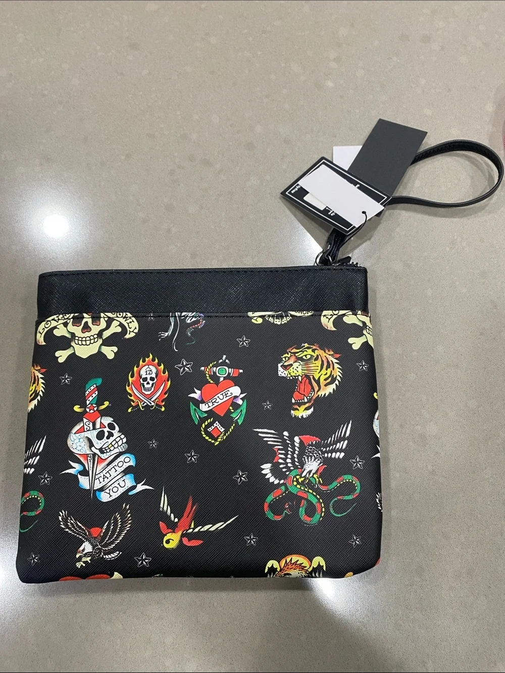 new ed hardy tattoo wristlet bag purse